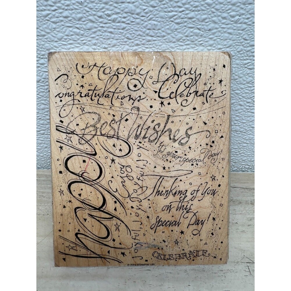 2004 Stampin Up Large Wood Mounted Rubber Stamp Special Day